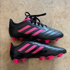 Adidas Kids Black and Pink Sneakers